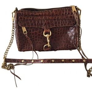 Rebecca Minkoff red embossed croc print mini MAC